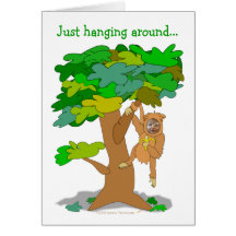Funny Monkey in a Tree Custom Photo Face Template Card