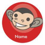 Funny Monkey Name Tag Stickers