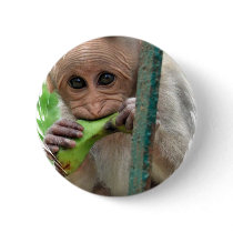 Funny Monkey Picture Round Button