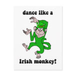 Funny monkey St Patrick's Day postcards
