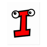 Funny Monogram Letter i Post Cards