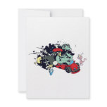 funny monster racer pit stop vector cartoon invitations