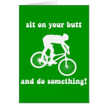 Funny mountain biking greeting cards