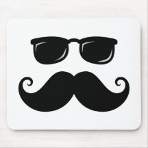 Funny moustache and sunglasses face mousemat