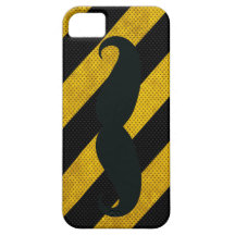Funny Moustache Black and Yellow iPhone 5 Case