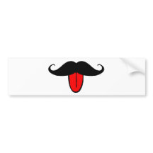 Funny Stickers on Mustache Bumper Stickers  Mustache Car Decals