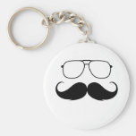 funny moustache glasses in black key chain