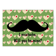 Funny moustache Valentine's Day hipster hearts car