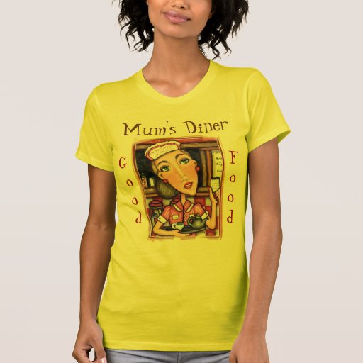 Funny Mum's Diner WaitressT-Shirt UK / Bristish