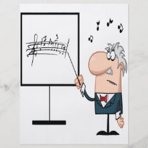 funny music professor teacher cartoon personalized flyer