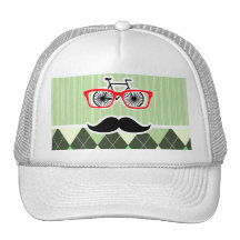 Funny Mustache; Green Argyle Hat