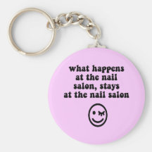 Funny nail salon keychain