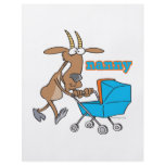 funny nanny goat pushing stroller cartoon flyers