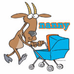 funny nanny goat pushing stroller cartoon photo sculptures