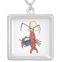 funny nervous lobster chef cooking custom jewelry