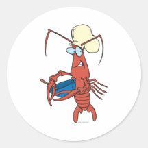 funny nervous lobster chef cooking stickers
