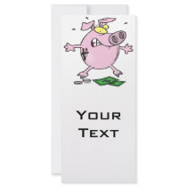 funny nervous piggy bank rack card design