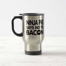 Funny Ninja Pig Says No to Bacon Mug