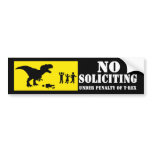 Funny No Soliciting T-Rex Bumper Sticker bumper stickers