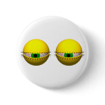 Funny Novelty Button with Tired Eyes