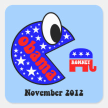Funny Obama 2012 Square Stickers