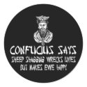 Funny offensive Confucius slogan stickers