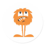 funny orange furry monster stickers