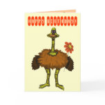Funny ostrich happy birthday card