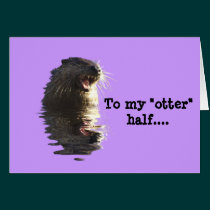 Funny Otter Valentines Romantic Card cards