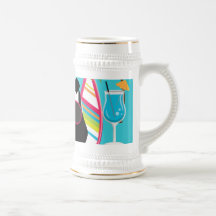 Funny Panda Bear Beach Bum Cool Sunglasses Surfing Mugs