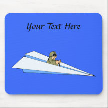 Funny Paper Aeroplane Pilot Mouse Pad