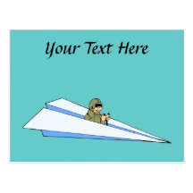 Funny Paper Aeroplane Pilot Post Card