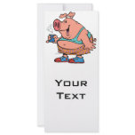 funny party animal pig hog cartoon full color rack card