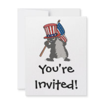funny patriotic bad ass honey badger invite