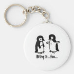 Funny penguins key chains