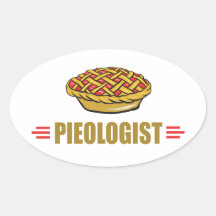 Funny Pie Oval Sticker