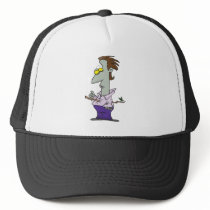 funny pierced vampire cartoon character trucker hat