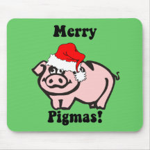 Funny pig Christmas Mousepad