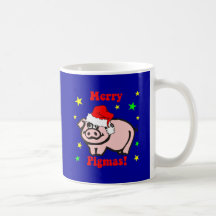 Funny pig Christmas Mugs
