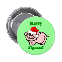 Funny pig Christmas Pins