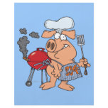 funny pig out BBQ barbecue piggy pig Full Color Flyer