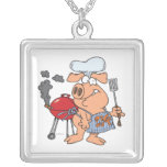 funny pig out BBQ barbecue piggy pig Necklaces
