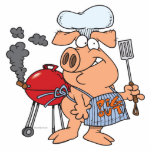 funny pig out BBQ barbecue piggy pig Photo Cut Out