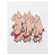 funny pig out party piggy cartoon personalised flyer