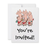 funny pig out party piggy cartoon announcements