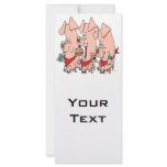 funny pig out party piggy cartoon rack cards