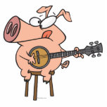 funny pig playing a banjo cartoon character photo cutout