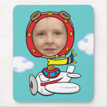 Funny Pilot Photo Face Template Mouse Mats