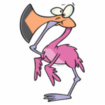 funny pink flamingo with foot in mouth photo cutouts