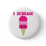 Funny Pink Ice Cream buttons
